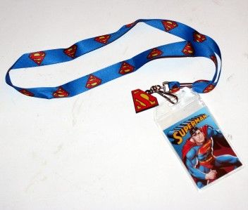   League Superhero ID HOLDER LANYARD with Shield Logo RUBBER CHARM New