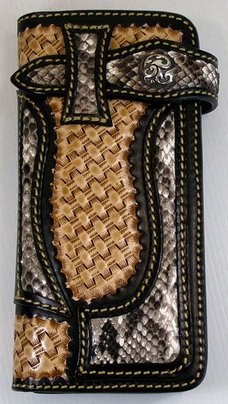 HANDMADE GENUINE SNAKE SKIN LEATHER WESTERN WALLET  