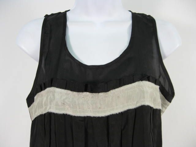 FOR JOSEPH Blk Silk Sequin Tank Top Sleeveless Shirt M  