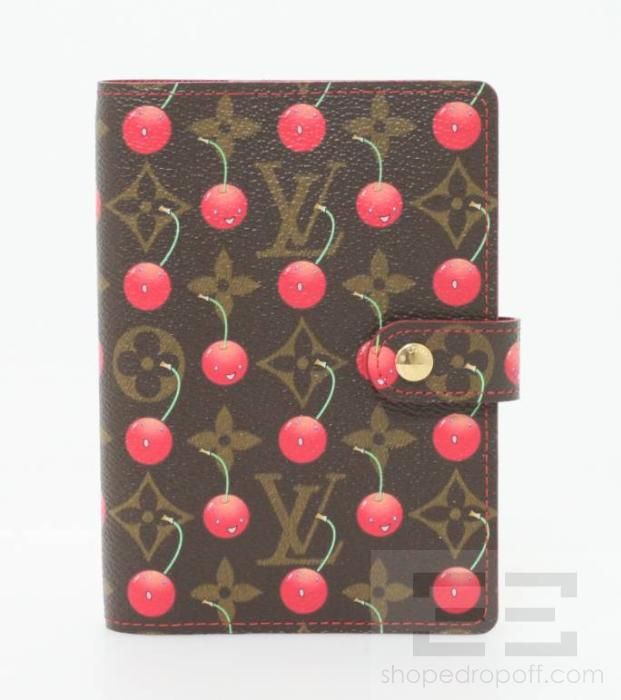   Vuitton Takashi Murakami Monogram Cerises Small Ring Agenda Cover