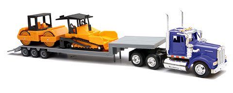 NEW RAY 1/43 SCALE KENWORTH W900 LOWBOY CONSTRUCTION 1  