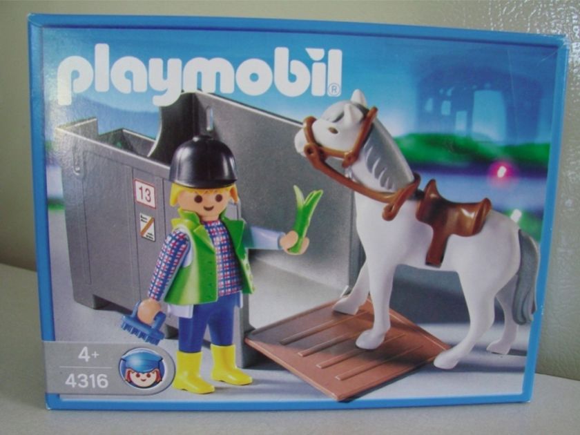 PLAYMOBIL AIRPORT HORSE TRANSPORT CARGO # 4316 NEW  