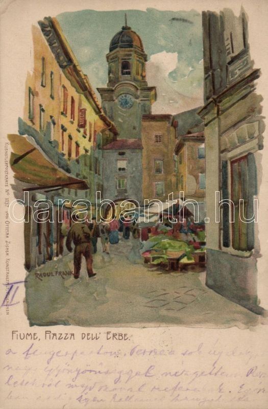 Croatia postcard Fiume litho s Raoul Frank WS69463  