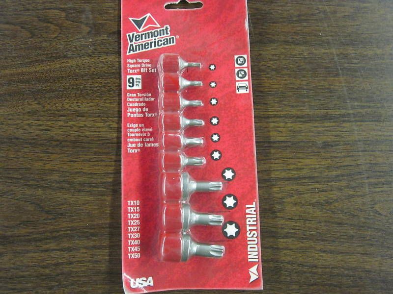 VA HIGH TORQUE SQUARE DR TORX BIT 9pc SOCKET SET ~ USA  