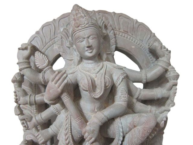 Mother Durga Defeating the Buffalo Demon stone Statue 6 Inch from 