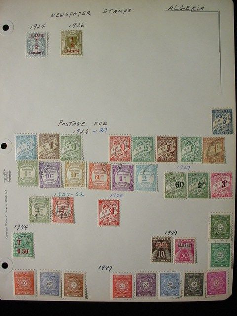 Overprint ALGERIA Algerie AFRICA Postage STAMPS 6 Pages Old Collection 