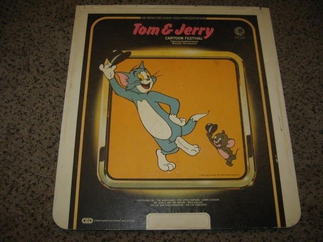 TOM AND JERRY CARTOON MGM/CBS ARTWORK VIDEODISC MOVIE  