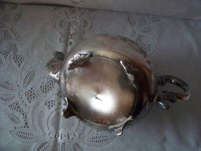 Vintage Silver Plate Victorian Style Tea Pot Sugar & Creamer  