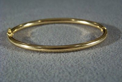 WOW ANTIQUE GOLD FILLED CLASSIC SMOOTH BANGLE BRACELET  