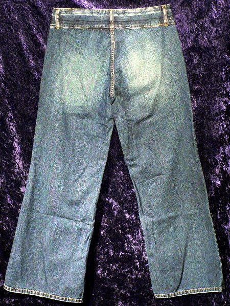 VICTORIAS SECRET HIPSTER WIDE LEG LONDON BLUE DENIM JEANS 6 R L 31 33 