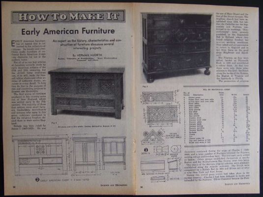 Early American Furniture Herman HJORTH 1946 HowTo PLANS  