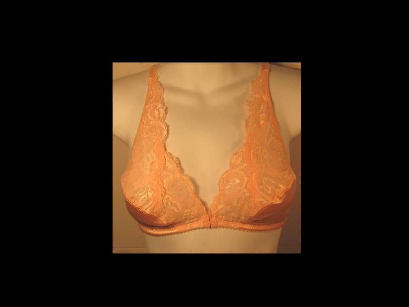 Vanity Fair 140 1215 Front Hook Satin and Lace Bra 36B  