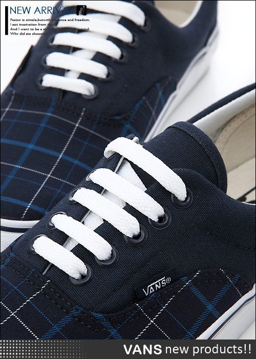 BN VANS ERA TM Woven Plaid Navy/White Shoes #V161  