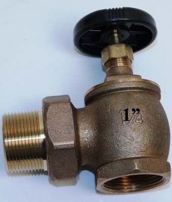 Angle Steam Radiator Valve 1 brass unien  