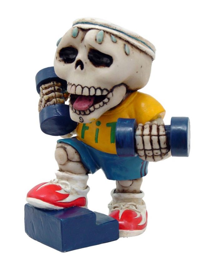 SKULLINGTON COLLECTOR FIGURINES FUNNY SKELETON FITNESS SPORTY STATUE 