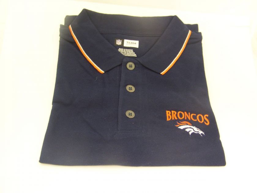 Official NFL Broncos 3 Button Polo In Two Styles B54/62  