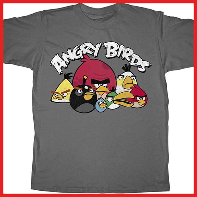 Angry Birds Kids T Shirt Grumbles Gray 4Size Licensed  