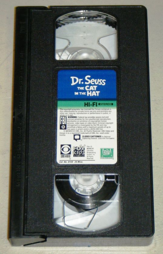   CAT IN THE HAT Fully Animated VHS Movie   20th Century Fox 1971  