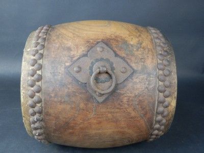 VINTAGE JAPANESE TAIKO DRUM WOOD FESTIVAL SMALL SIZE KEYAKI NICE SOUND 