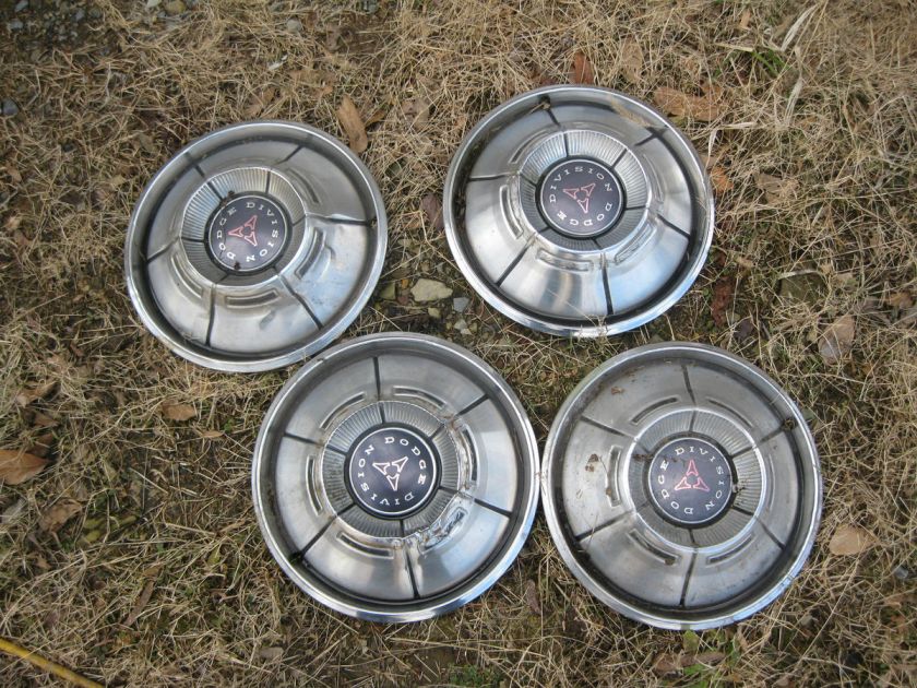 Vintage Dodge Division Hubcaps   Set of Four  