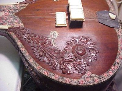 ANTIQUE INDIA SITAR WITH IVORY AND BONE DECORATION  