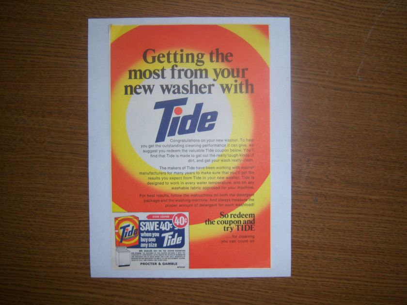 Vintage Tide Coupon 40 cents Mint Condition  