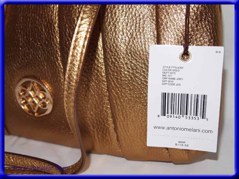 ANTONIO MELANI PURSE   Clutch Evening Bag/Gold $119 New   Shoulder Bag 