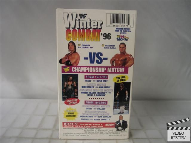 WWF Winter Combat 96 VHS Bret Hart, British Bulldog 086635095734 