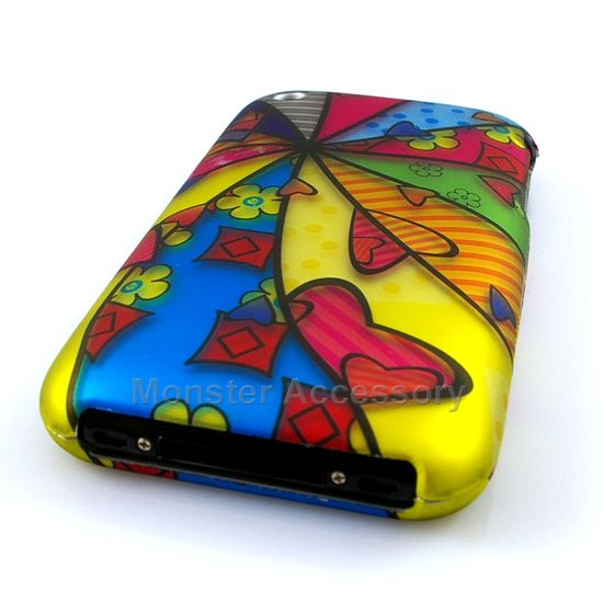   Rainbow Rubberized Hard Case Cover For Apple iPhone 3G 3GS  