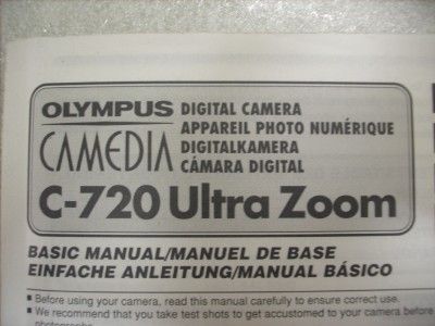   Camedia C 720 Ultra Zoom 3.0 Mega Pixel Digital Camera & Manual  