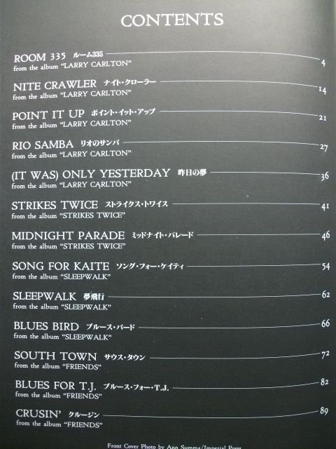 LARRY CARLTON SUPER GUITARIST JAPAN GUITAR SCORE TAB  
