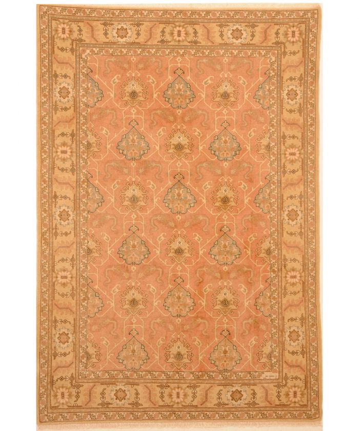 AREA RUG HANDMADE PERSIAN WOOL MASHAD RUGS 6 X 9  