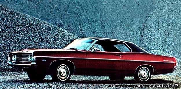 1968 FORD FAIRLANE 500 ~ 2 DOOR HARDTOP (MAROON) MAGNET  