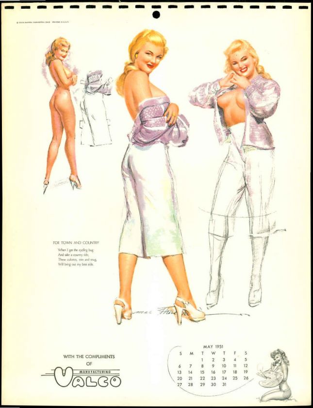 MacPherson Glamour Girl Calendar Pin Up May 1951  