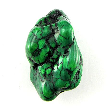 40mm green turquoise freeform nugget pendant bead  