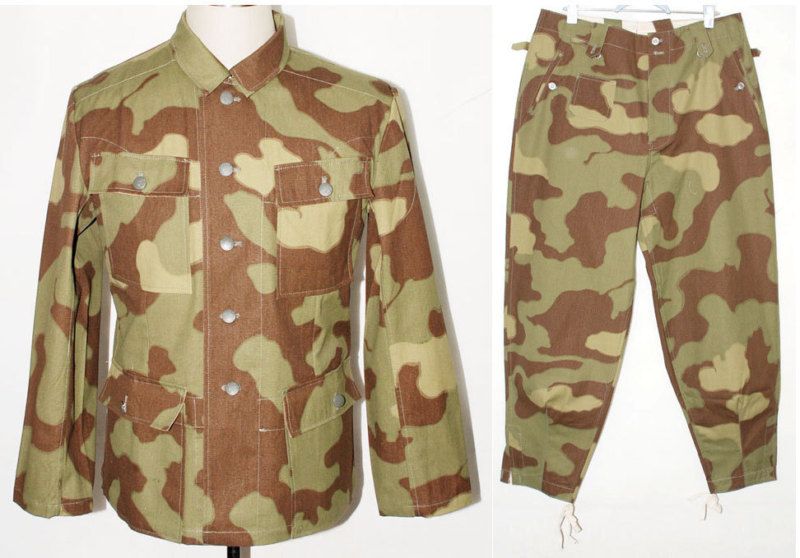 WW2 GERMAN ITALIAN CAMO FIELD TUNIC & TROUSERS M 31005  