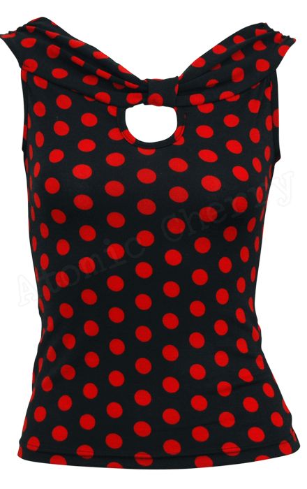    Polka Dot Top Rockabilly Pin Up Retro Tattoo Retro Mod Cute  