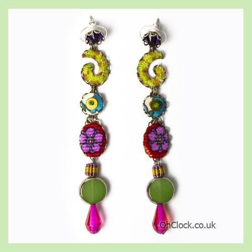 AYALA BAR JEWELRY WOMENS FLOWER & BEADS DROP EARRINGS  