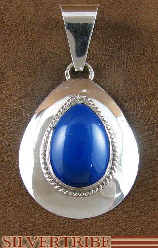 Genuine Sterling Silver Lapis Tear Drop Pendant Jewelry  