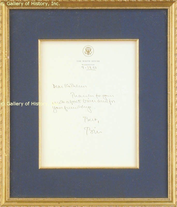 WILLIAM J. BILL CLINTON   AUTOGRAPH LETTER SIGNED  