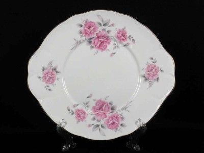 ROYAL COURT FINE BONE CHINA PINK ROSES HANDLED PLATE  