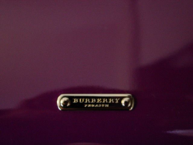 New Authentic BURBERRY PRORSUM Beetroot Parmoor Patent Leather Clutch 