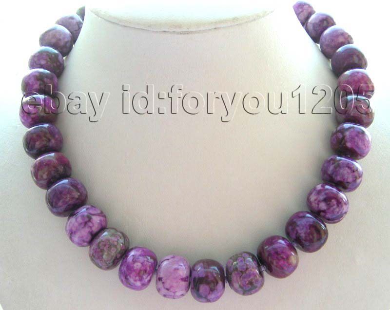   18 natural 16mm lavender charoite necklace it is very beautiful the