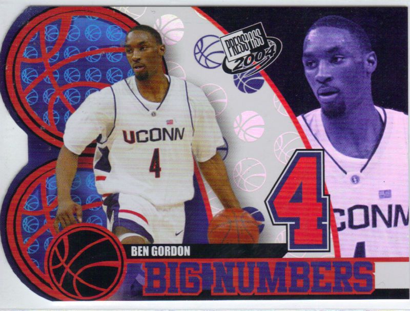 BEN GORDON 2004 05 PRESS PASS BIG NUMBERS ROOKIE #15 RC  