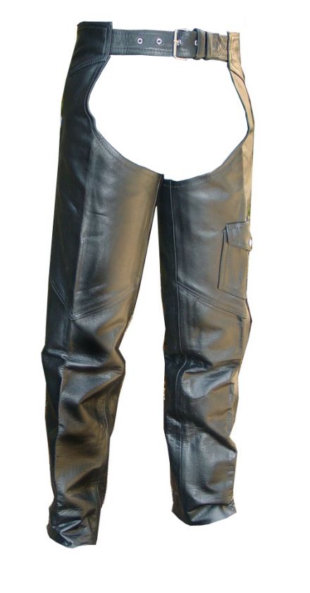 Deluxe BUFFALO Motorcycle Leather Chaps Biker Pants  