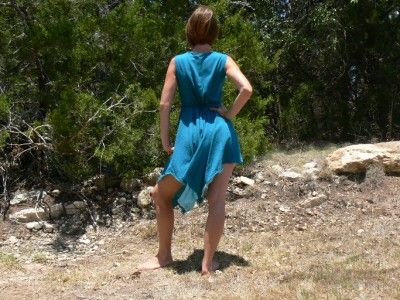 Gypsy Dress Wench Renaissance Costume Teal Blue M   L  