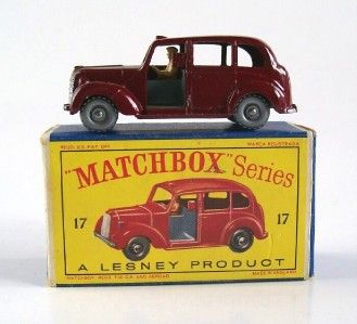 MATCHBOX LESNEY 17 AUSTIN FX TAXI, RARE, 1962, MIB  