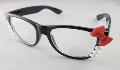   HELLO KITTY RETRO RIBBON QUIRKY COSPLAY SPECS GLASSES GEEKY CLEAR LENS