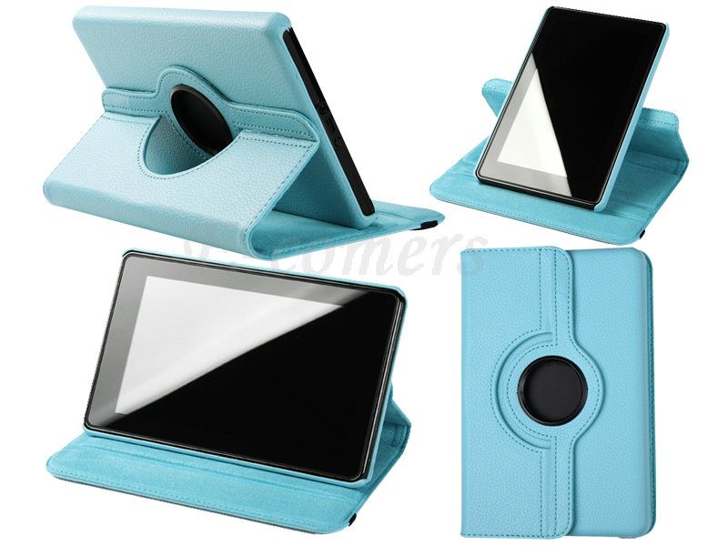 Colors Option  Kindle Fire 360° Rotating Leather Folio Case 