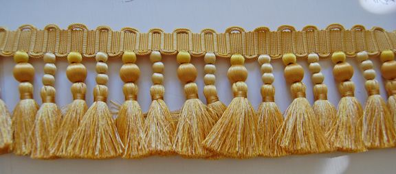 EXQUISITE HOULES, PARIS GOLD BOBBLE & TASSEL SILKY TRIM  